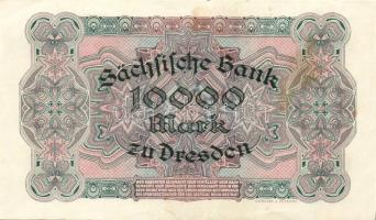 Német Birodalom/Weimari Köztársaság/Szászország/Sächische Bank 1923. 10.000M T:II