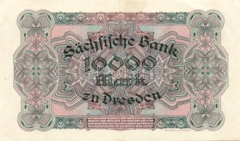 Német Birodalom/Weimari Köztársaság/Szászország/Sächische Bank 1923. 10.000M T:II
