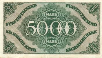 Német Birodalom/Weimari Köztársaság/Szászország/Sächische Bank 1923. 50.000M (2x) klf szériabetűkkel...