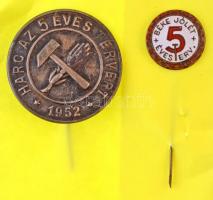 ~1950. "5 éves terv" jelvények (2xklf) T:1