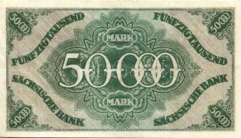 Német Birodalom/Weimari Köztársaság/Szászország/Sächische Bank 1923. 50.000M (2x) klf szériabetűkkel...