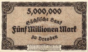 Német Birodalom/Weimari Köztársaság/Szászország/Sächische Bank 1923. 5000.000M T:II
