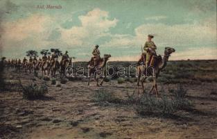 Auf Marsch / German colonial troops in Windhoek (Namibia). F. Nink Photograph No. 45.