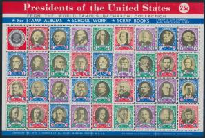 USA Elnökök 36 db-os levélzáró teljes ív
