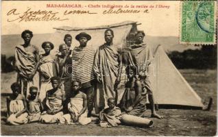 Ihosy, Chefs indigénes de la vallée / natives chiefs, Madagascar folklore, TCV card
