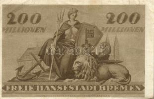 Német Birodalom/Weimari Köztársaság/Bremen/Finanzdeputation, Bremen 1923. 20.000.000M T:II