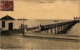 Toamasina, Tamatave; Le Wharf / port, ship, TCV card (creases)