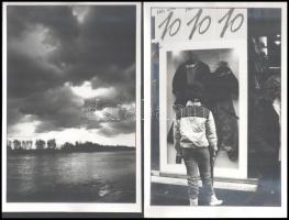 cca 1970-1985 Vegyes művész fotó kirakatokról, Duna-korzóról stb., néhány a hátulján feliratozott, 4...