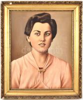 Sorok jelzéssel: Női portré. Olaj, vászon. Kissé sérült díszes fa keretben, 50x40 cm