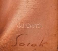 Sorok jelzéssel: Női portré. Olaj, vászon. Kissé sérült díszes fa keretben, 50x40 cm