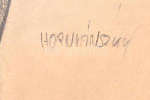 Hornyánszky jelzéssel: Adonisz. Ceruza, papír, sérült. 43×30 cm