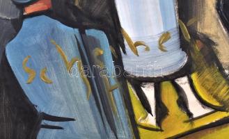 Scheiber jelzéssel: Forgatag. Vegyes technika, papír, sérült. 62×44,5 cm