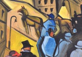 Scheiber jelzéssel: Forgatag. Vegyes technika, papír, sérült. 62×44,5 cm