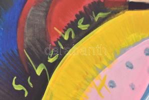 Scheiber jelzéssel: Cigarettázó akt. Vegyes technika, papír, sérült. 88×59,5 cm