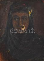 Anna jelzéssel: Női portré. Olaj, farost, sérült. 61×46 cm