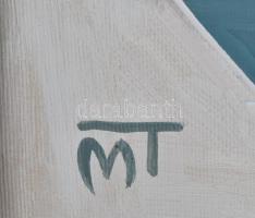 MT jelzéssel: Alakok. Olaj, vászon, fa keretben. 70×70 cm