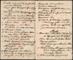 cca 1900-1930 Német nyelvű kézírásos füzetke