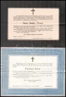 cca 1906-1948 15 db halotti értesítő, bélyegekkel, bélyegzésekkel