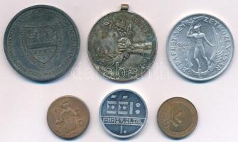 Vegyes 6db-os éremtétel, közte 1940. "Erdélyi részek felszabadulásának emlékére" cink emlé...