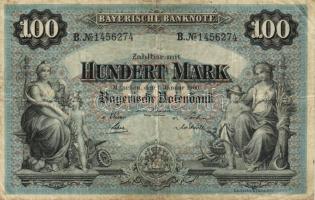 Német Birodalom/Császárság/Bajorország/Bayerische Notenbank, München 1900. 100M T:III
