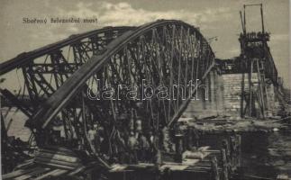 Sboreny zeleznicní most / Von den Russen gesprengte Eisenbahnbrücke in Czernowitz / WWI Austro-Hungarian K.u.K. military, blown-up railway bridge in Chernivtsi