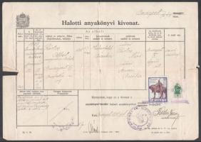 Mappányi különféle papírrégiség, közte levelezőlapok, esketési jegyzék, születési jegyzék, halotti a...