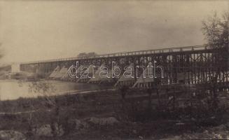 1917 Litzmann Brücke. Kriegsbrücke über den Pruth bei Czernowitz / WWI Austro-Hungarian K.u.K. military, war bridge over the Prut river near Chernivtsi. photo (EK)