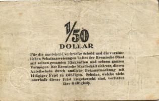 Német Birodalom/Weimari Köztársaság/Bremen/Finanzdeputation, Bremer Anteilscheine 1923. 1/50$(2c) T:...
