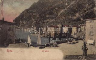 1915 Riva del Garda, Il Porto / port, fishing ships + K.u.K. Feldpostamt 98 K.u.K. 1. Rgt. der Tiroler Kaiserjäger 4. Feldkompagnie (worn corners)