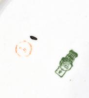 cca 1940 Zsolnay Mátyás Pince kistányér, matricás, jelzett, apró kopásokkal, d: 18 cm