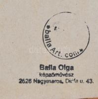 Balla Olga (1947-): Lovak naplementében (Dunakanyar, Nagymaros környék). Akvarell, papír, hátoldalán...