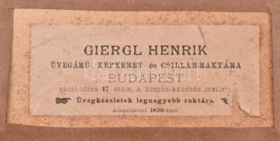 Jelzés nélkül: Vitorlás. Olaj, karton, hátoldalán Giergl Henrik Bp. régi címkével. Fa keretben, 30x4...