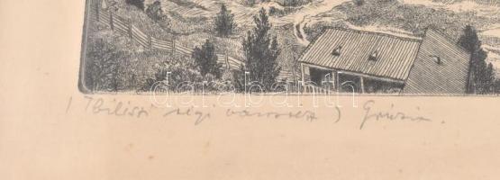 Gross Arnold (1929-2015): Tbilisi régi városrész, Grúzia. Rézkarc, karton, foltos, jelzett, üvegezet...