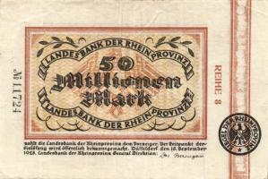 Német Birodalom/Weimari Köztársaság/Poroszország/Rheinprovinz/Landesbank, Düsseldorf 1923. 50.000.000M T:III