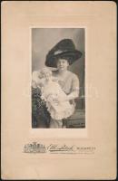 cca 1900 Anya lányával, keményhátú fotó Elbl és Pietsch budapesti műterméből, hátoldalán feliratozott, 14,5x7,5 cm