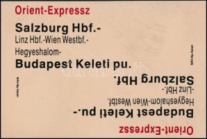Orient-Expressz vasúti kocsitábla, 20x30 cm