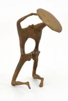 Bors István (1938-2003): Kalapos alak. Bromz, jelzés nélkül, m: 16 cm, kopásnyomokkal