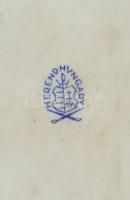 Herendi Viktória mintás porcelán tálka, kézzel festett, jelzett, kopásnyomokkal, 12x8 cm