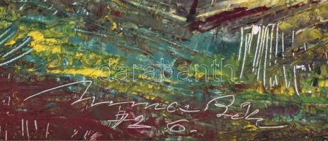 Nemes Béla (1912-1972): Zöldellő táj. Olaj, farost, jelzett, hátoldalán a művész lánya eredetiség ig...