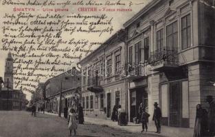 1916 Sniatyn, Snyatyn, Snjatin; Ulica glówna / main street, shops (kis szakadás / small tear)