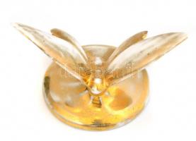 Drasche pillangó, aranyszínű, jelzett, kopott, m. 5,5 cm