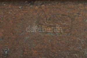 Antik birkanyíró olló, jelzett, rozsdás, h: 29 cm