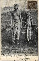 Marchandes de Gingembre / ginger merchants, half-naked woman, African folklore, TCV card