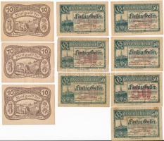 Ausztria 1920. 10db-os vegyes szükségpénz tétel T:I-III Austria 1920. 10pcs of various necessity notes C:Unc-F