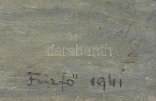 Jelzés nélkül: Fűzfő, 1941 (Balatonfűzfő). Olaj, karton, 25x34,5 cm