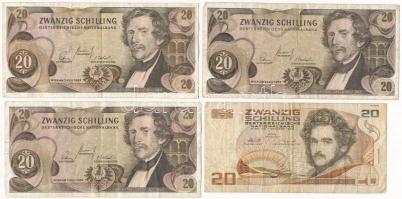 Ausztria 1967. 20Sch (3x) + 1986. 20Sch T:III  Austria 1967. 20 Schilling (3x) + 1986. 20 Schilling C:F Krause#142,148