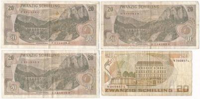 Ausztria 1967. 20Sch (3x) + 1986. 20Sch T:III 
Austria 1967. 20 Schilling (3x) + 1986. 20 Schilling...