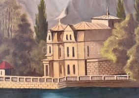 Jelzés nélkül: Hegyvidéki tó. Olaj, vászon, körbevágva, 56x42 cm