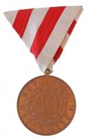 Ausztria DN "Hűséges Szolgálat Érdemérem - 40 év" aranyozott Br kitüntetés eredeti mellsza...