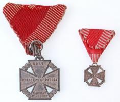 1916. Károly-csapatkereszt cink kitüntetés mellszalagon, miniatűrrel T:2,2- Hungary 1916. Charles Troop Cross Zn decoration on ribbon with miniature C:XF,VF NMK 295.
